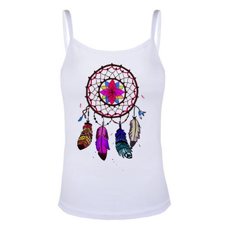 تاپ زنانه نخی بدون آستین طرح دریم کچر