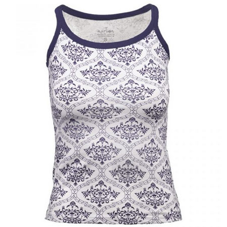 تاپ زنانه نخی طرح دار یقه گرد آستین حلقه ای