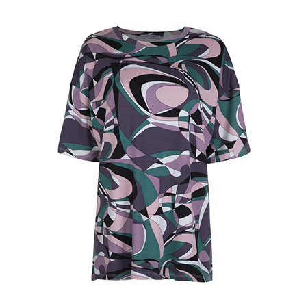 تونیک زنانه آستین کوتاه افراتین رنگ سبز جنس ویسکوز طرحدار