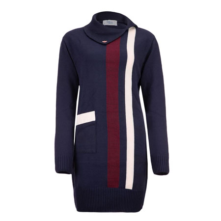 تونیک بافت زنانه پلی استر طرحدار یقه برگردان