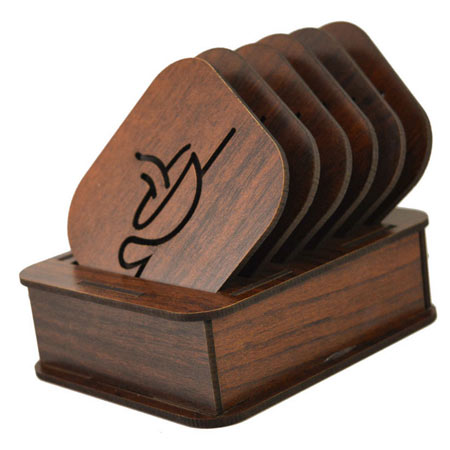 زیر لیوانی چوبی ام دی اف شش عددی مدل U102