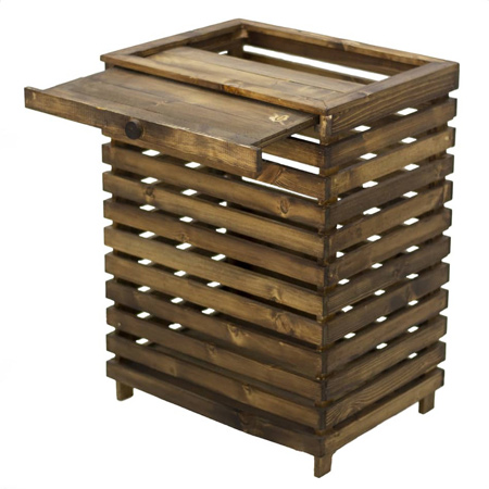 سبد لباس چرک چوبی درب کشویی مدل فانتزی