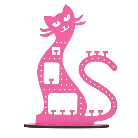 استند جواهرات چوب آرا طرح گربه مدل mk65