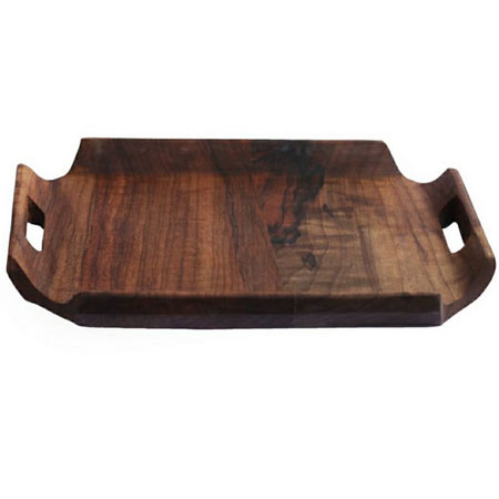 سینی چوب گردو مستطیل مدل دسته دار