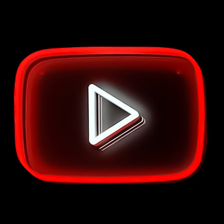 چراغ تزئینی مدل نئون لوگو یوتیوب