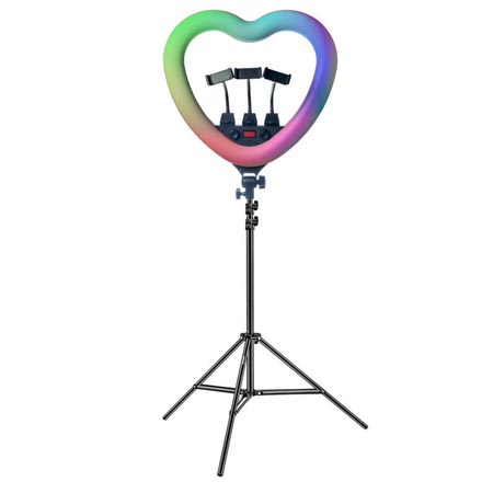 رینگ لایت فانتزی مدل قلبی به همراه 3 پایه و سه عدد هولدر موبایل