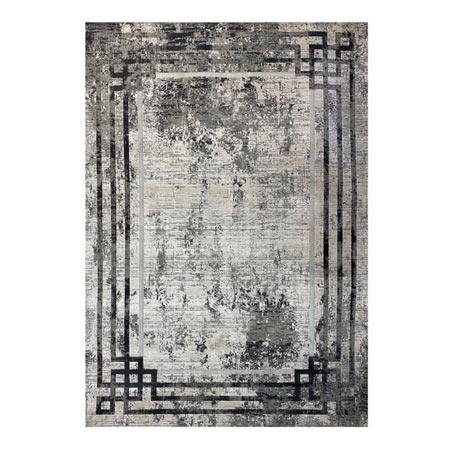 فرش ماشینی زانیس مدل فانتزی طرح پتینه زمینه طوسی