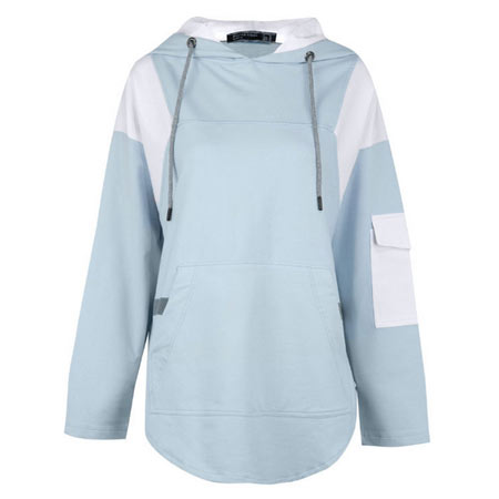 هودی زنانه زانتوس رنگ آبی روشن جنس الیاف نخی