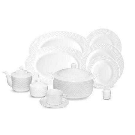 سرویس غذاخوری 102 پارچه چینی زرین ایران سری رادیانس مدل White