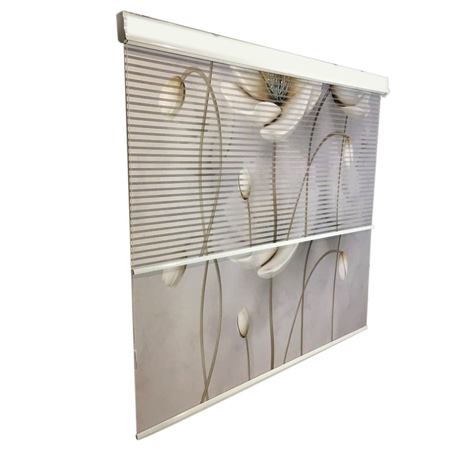 پرده زبرا شب و روز طرح گل مدل PM3