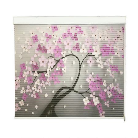 پرده زبرا شب و روز مدل PB2 طرح شکوفه بهاری