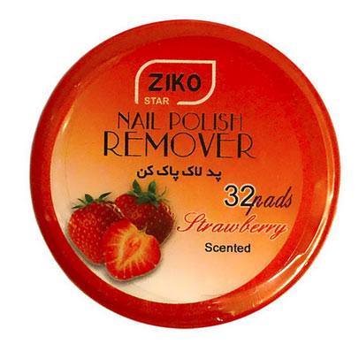 پد لاک پاک کن زیکو مدل توت فرنگی بسته 32 عددی