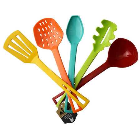 ست کف گیر و ملاقه پلاستیکی آیدا مدل Colorful بسته 5 عددی