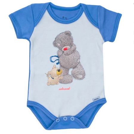 بادی نوزادی پسرانه نخی یقه گرد آدمک مدل خرس پشمالو