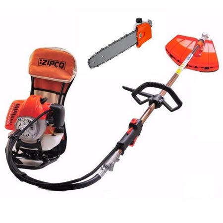 علف زن موتوری زیپکو همراه تبدیل علف زن به اره زنجیری