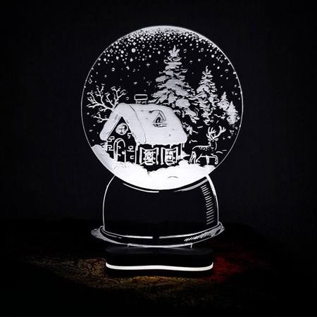 چراغ خواب سه بعدی گالری دکوماس طرح گوی برفی