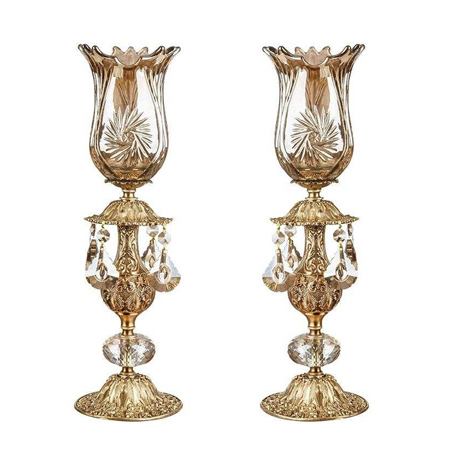 شمعدان برنجی آنتیک بسته 2 عددی