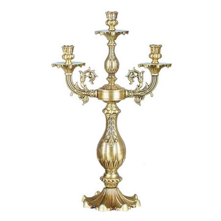 شمعدان برنجی سه شعله چشمه نور زیتونی