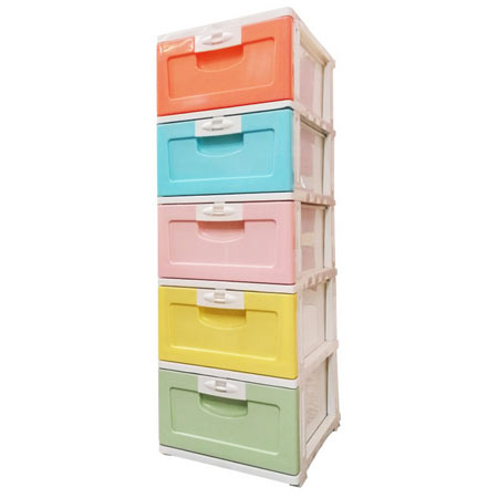 فایل کشویی مدل مدرن جنس پلاستیکی رنگارنگ 5 کشو