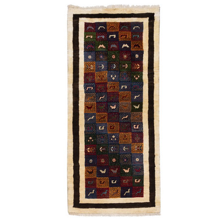 گبه دستباف کناره طول دو متر سی پرشیا پشمی