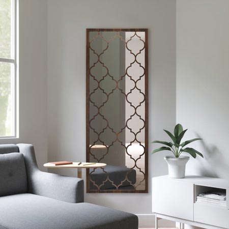 آینه مدل قدی طرح ستایش حاشیه چوب mdf