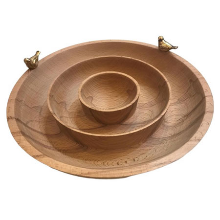 اردو خوری چوبی گرد مدل سه خانه