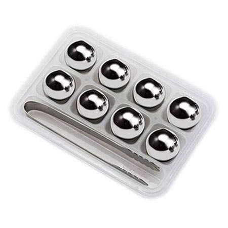 یخ فلزی مدل کروی بسته 8 عددی به همراه انبر