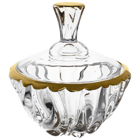 قندان کریستال لب طلا مجلسی مدل بامبو فلیم