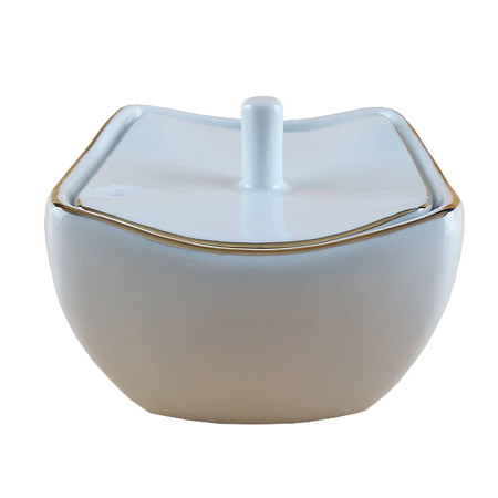 قندان شرکت صنایع چینی تقدیس مدل کواترو خط طلا