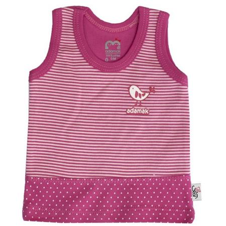 تاپ نوزادی نخی دخترانه آدمک طرح پرنده کوچولو