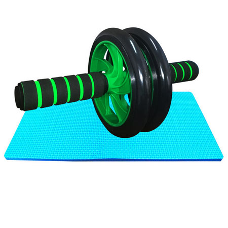 چرخ تمرین شکم مدل DOUBLE Wheel با زیرانداز فومی