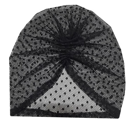 توربان زنانه مدل خالدار توری