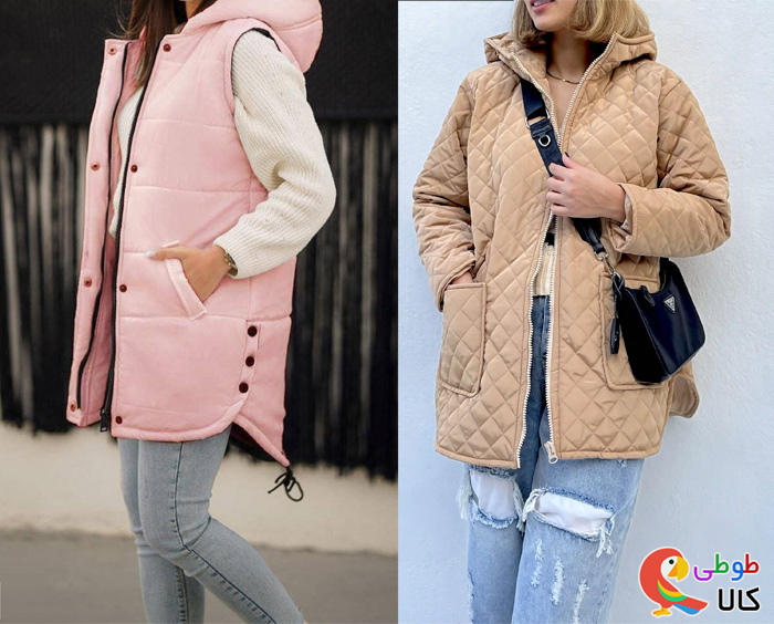 استایل دخترانه با پافر و شلوار جین