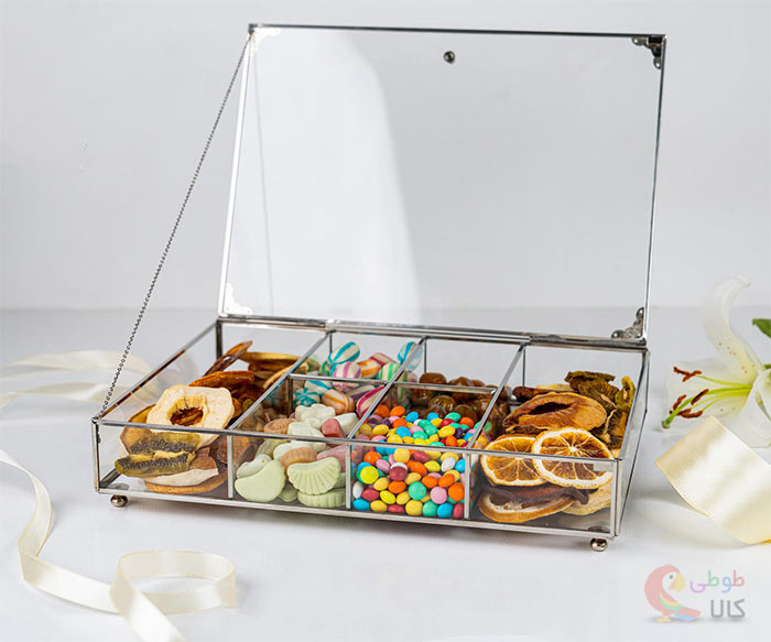 جعبه پذیرایی شیشه ای