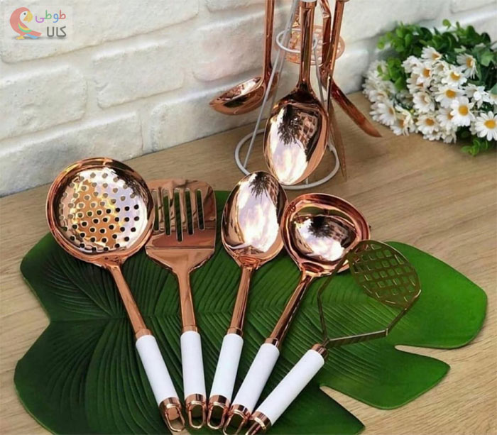 ست کفگیر و ملاقه مسی