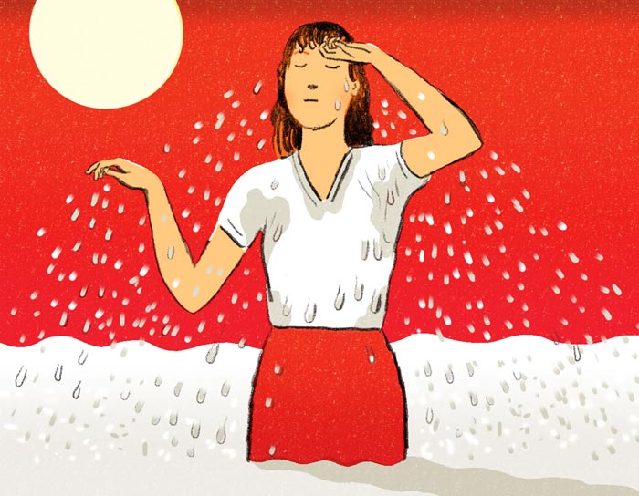 عرق کردن در تابستان