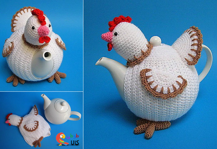 روقوری قلاب بافی طرح خروس